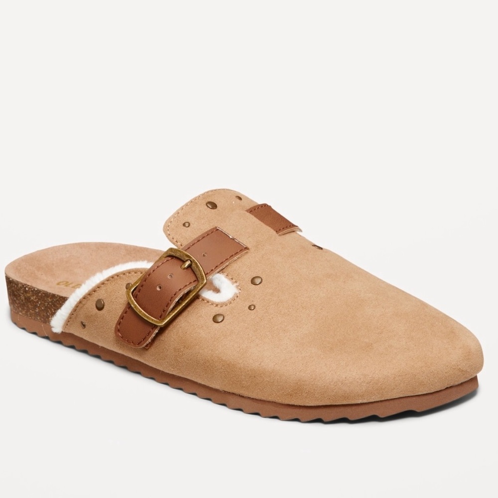 Girls Studded Faux-Suede Clogs NWT
